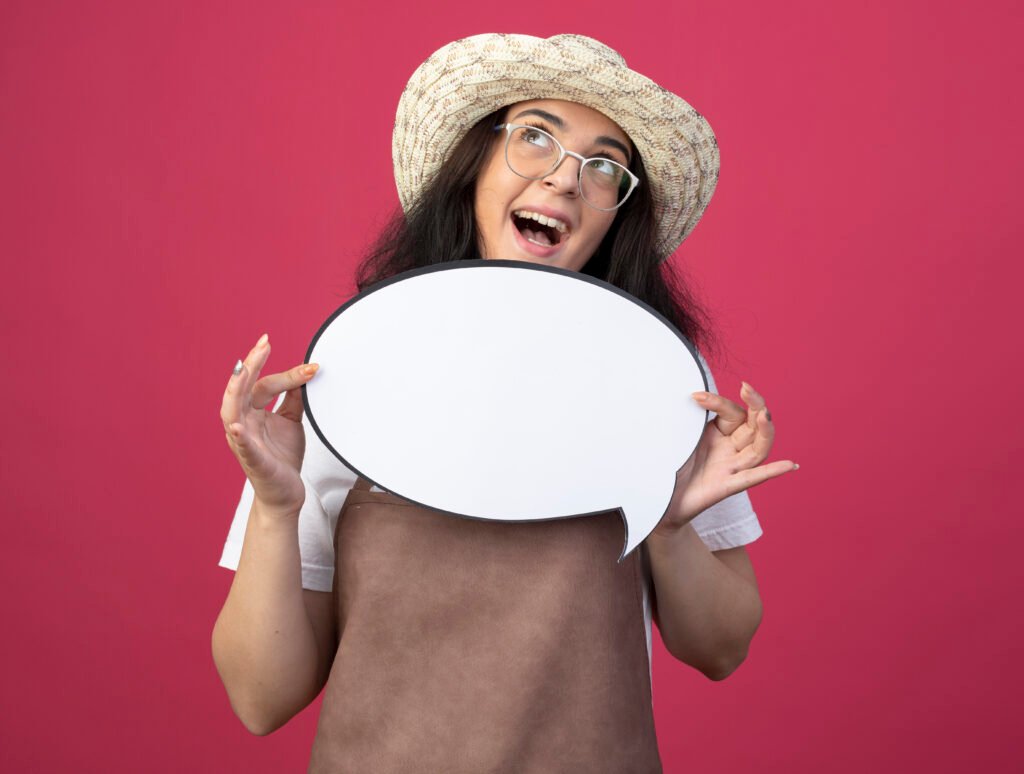 Happy user photo with a quote bubble