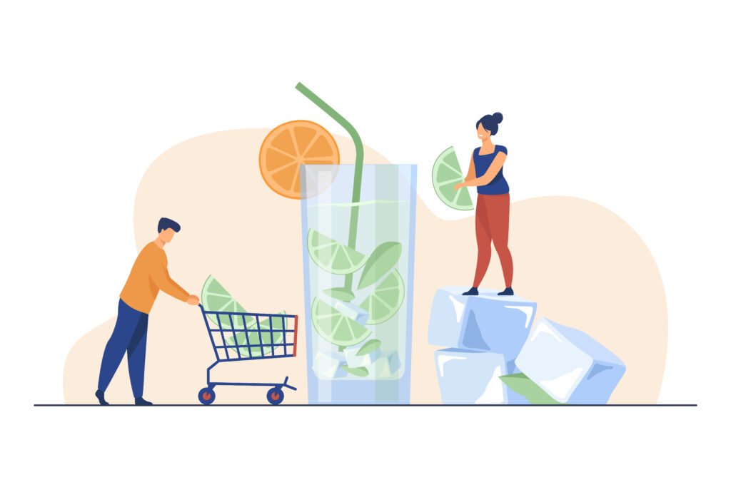 Illustration of how to prepare and drink Pep Tonic