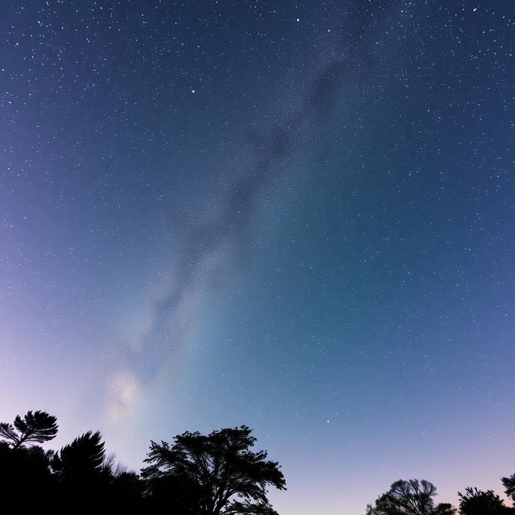 Astrophotography wide-angle night sky image