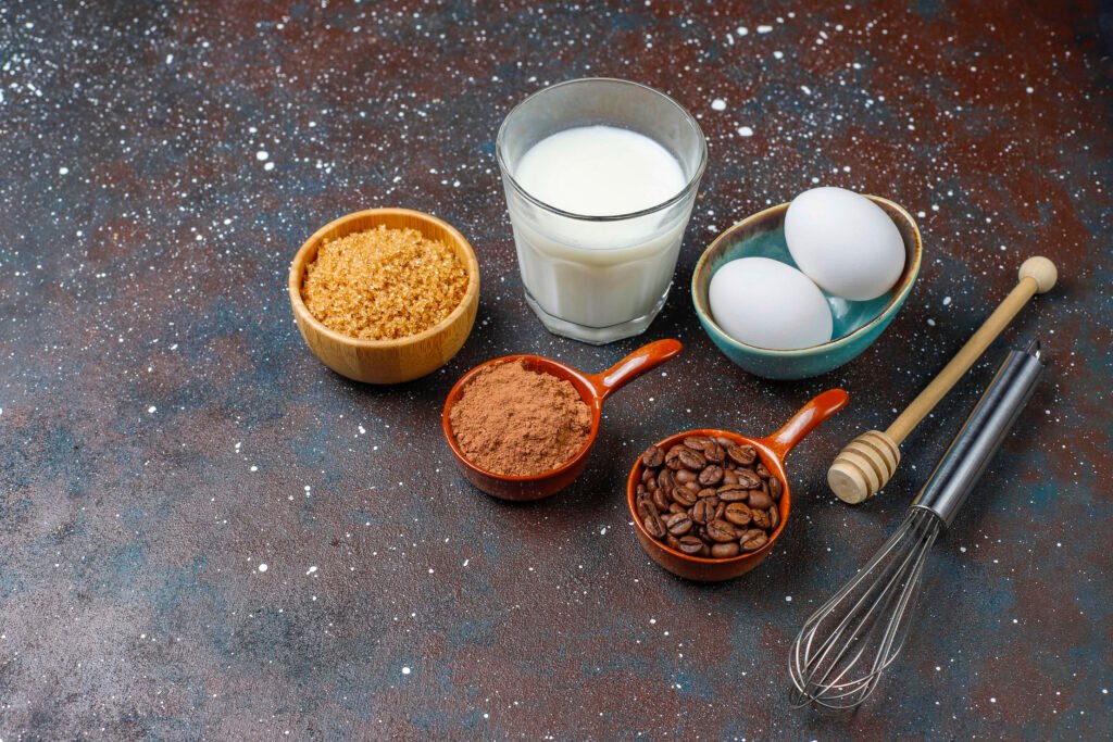 Ingredients of a Milky Chocolate Bar including cocoa beans, milk powder, sugar, and cocoa butter.