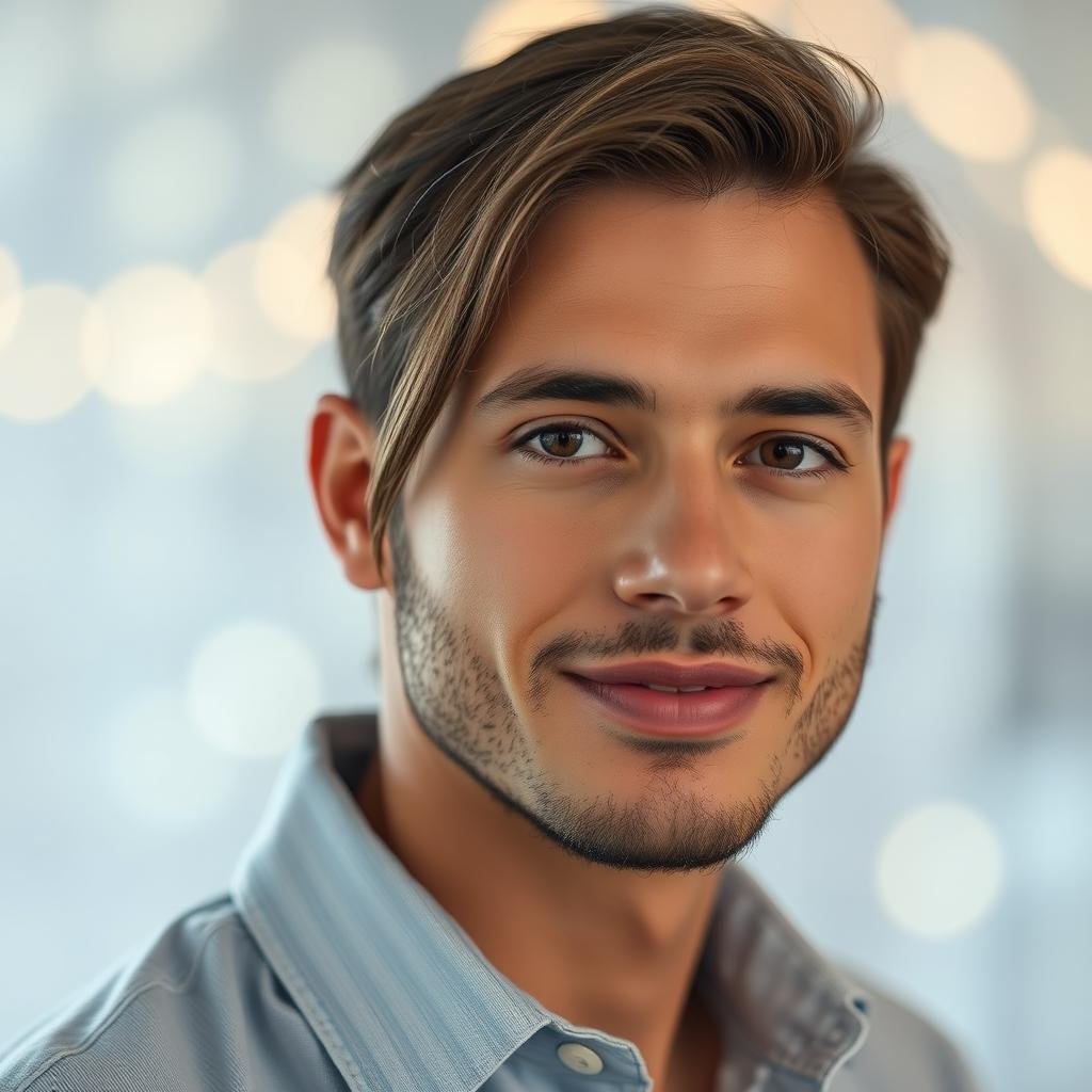 Portrait shot with adaptive aperture demonstrating background bokeh.