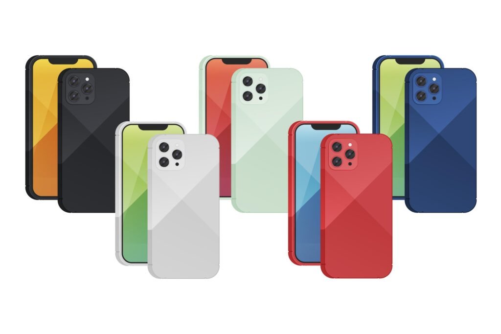iPhone 16 Pro Max colors – Obsidian Black, Starlight Titanium, Forest Green, and Sunset Gold shown from front and back.
