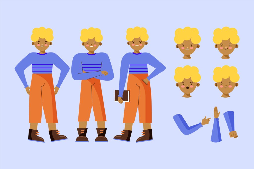 Consistent AI character designs generated by OpenArt’s Character Module across different poses