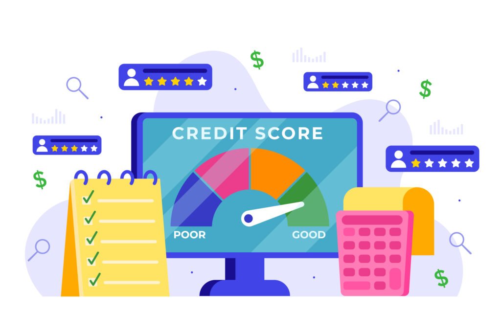 Visual representation of a user improving credit score over six months using CreditVana credit builder.