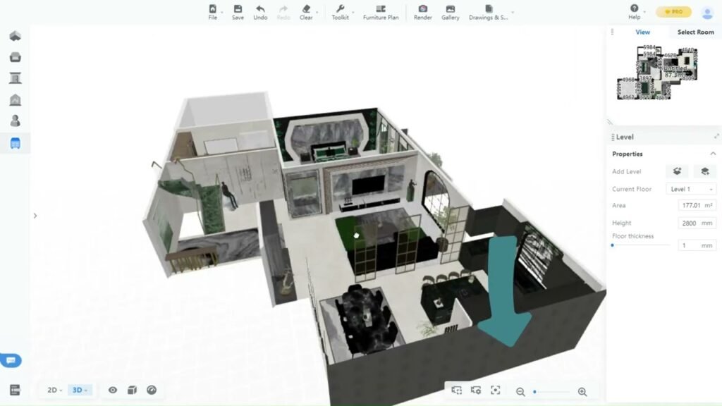 Coohom walkthrough animation and real estate staging presentation render