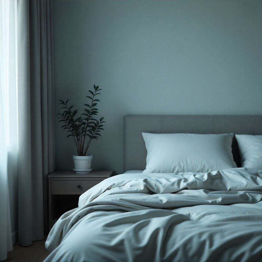 Calm and serene bedroom scene emphasizing restfulness and relaxation — supporting better sleep on the Pajama Diet