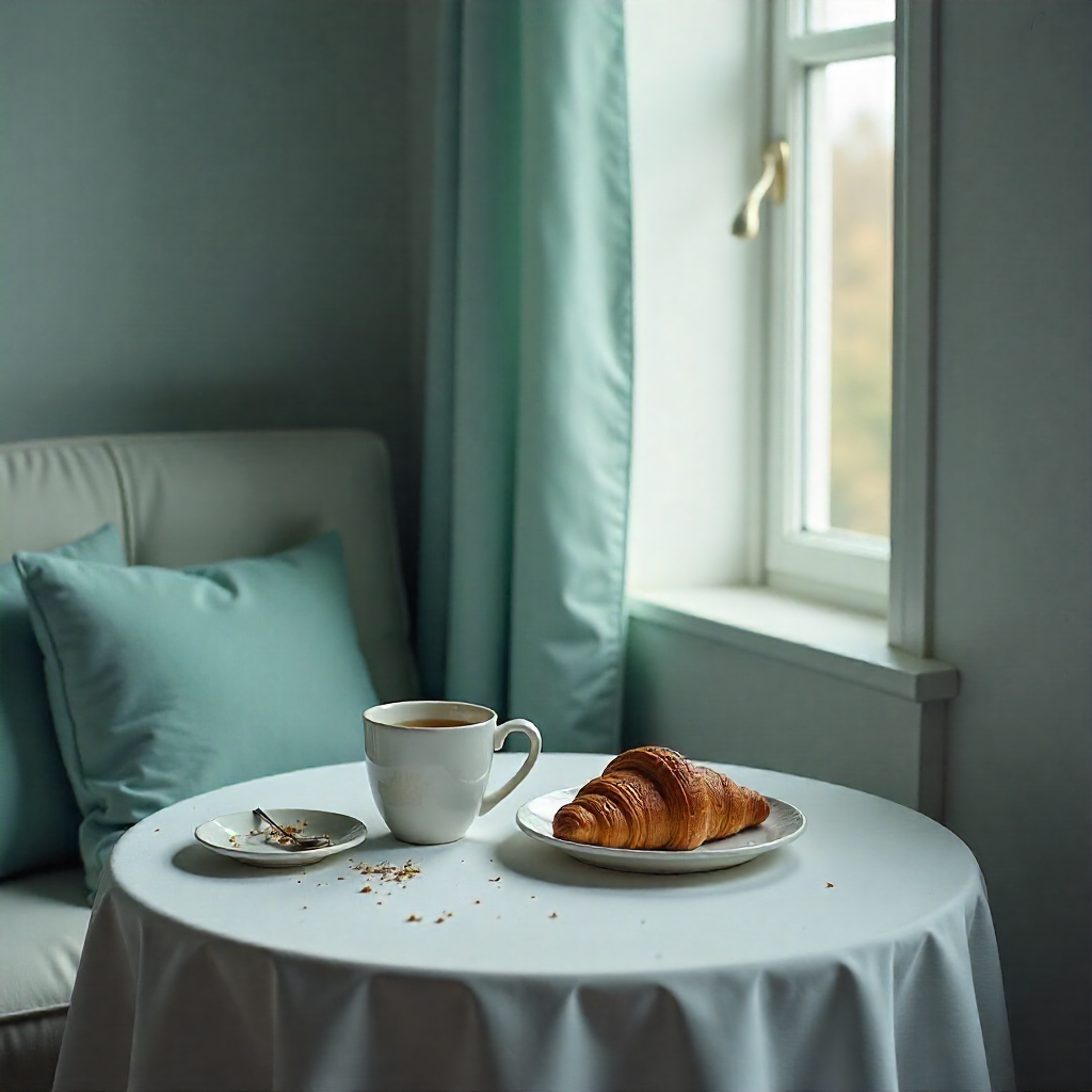 Collage showing all elements of the Pajama Diet: cozy breakfast, gentle movement, warm tea, relaxed evening, and peaceful sleep