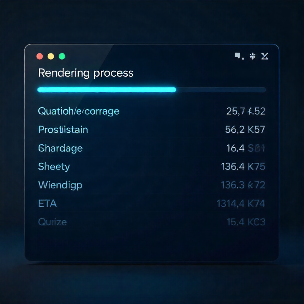 TryHolo.ai rendering process screen with progress bar, showing fast and efficient AI hologram video generation
