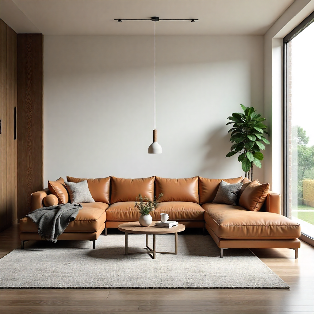 3D rendering of a modern living room in Coohom featuring branded furniture, décor, and realistic lighting for product visualization