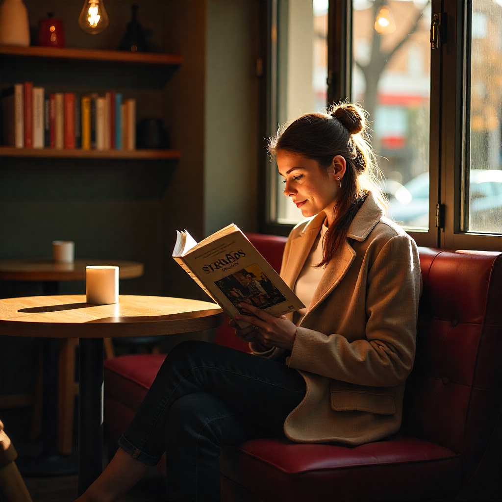 Individual reviewing the Stratos lifestyle guidebook to improve daily energy, focus, and immune support.