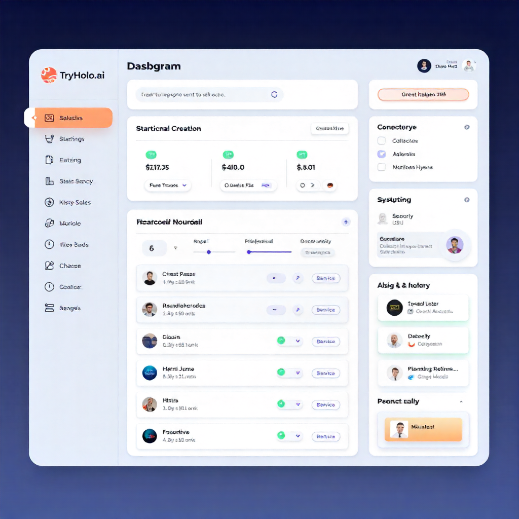 TryHolo.ai homepage dashboard displaying hologram creation tools for easy and professional AI hologram video production