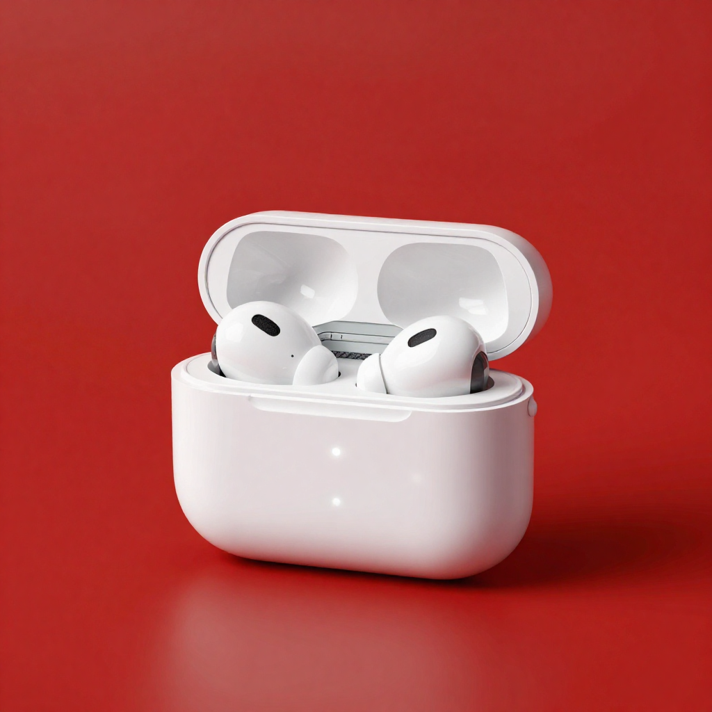 Open Timekettle WT2 charging case with earbuds inside, showcasing portable design, secure magnetic slots, and LED indicators for battery status