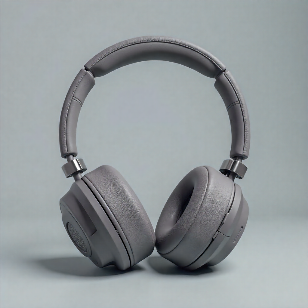 Sony WH headphones close-up highlighting ear cup touch controls for intuitive operation.