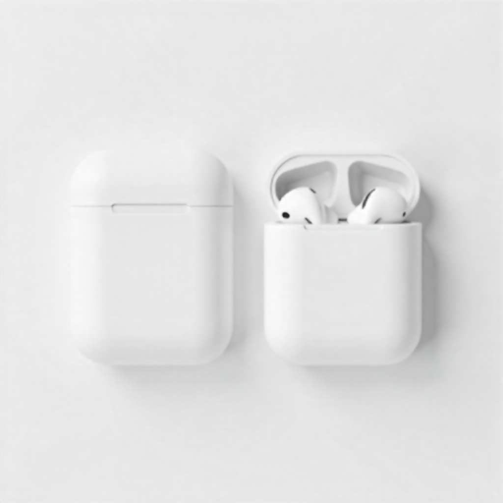 Timekettle WT2 earbuds placed next to a traditional handheld translator, highlighting the compact, hands-free design and advanced real-time translation capabilities of WT2 compared to conventional devices.